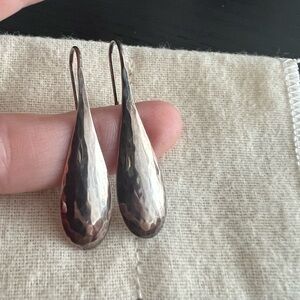 RETRIED James Avery Hammered Teardrop Dangle Hook Earrings, Sterling Silver